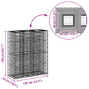 vidaXL Gabion emelt ágy 2 pcs Ezüst 130 x 50 x 150 cm Horganyzott acél