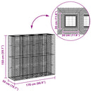vidaXL Gabion emelt ágy 2 pcs Ezüst 170 x 50 x 150 cm Horganyzott acél