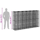 vidaXL Gabion emelt ágy 3 pcs Ezüst 250 x 50 x 150 cm Horganyzott acél