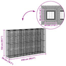 vidaXL Gabion emelt ágy 3 pcs Ezüst 250 x 50 x 150 cm Horganyzott acél