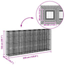 vidaXL Gabion emelt ágy 4 pcs Ezüst 330 x 50 x 150 cm Horganyzott acél