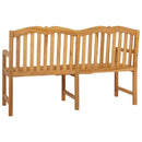 vidaXL Kézműves Rózsabank 150,5 x 60 x 95 cm Tömör Teakfa Természetes