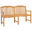 vidaXL Kézműves Rózsabank 150 x 60,5 x 95 cm Tömör Teakfa Természetes
