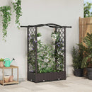 vidaXL Magasított Ágy Trellis-szel és Tetővel Barna 124 x 40 x 123 cm