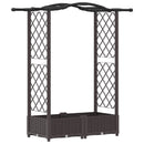 vidaXL Magasított Ágy Trellis-szel és Tetővel Barna 124 x 40 x 123 cm