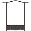 vidaXL Magasított Ágy Trellis-szel és Tetővel Barna 124 x 40 x 123 cm