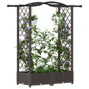 vidaXL Magasított Ágy Trellis-szel és Tetővel Barna 124 x 40 x 123 cm