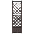 vidaXL Magasított Ágy Trellis-szel és Tetővel Barna 124 x 40 x 123 cm
