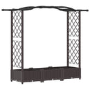 vidaXL Magasított Ágy Trellis-szel és Tetővel Barna 169 x 40 x 123 cm