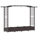 vidaXL Magasított Ágy Trellis-szel és Tetővel Barna 207 x 40 x 123 cm