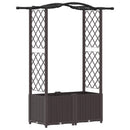 vidaXL Magasított Ágy Trellis-szel és Tetővel Barna 125 x 40 x 138 cm