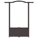 vidaXL Magasított Ágy Trellis-szel és Tetővel Barna 125 x 40 x 138 cm