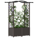 vidaXL Magasított Ágy Trellis-szel és Tetővel Barna 125 x 40 x 138 cm