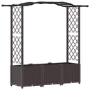 vidaXL Magasított Ágy Trellis-szel és Tetővel Barna 164 x 40 x 138 cm