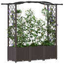 vidaXL Magasított Ágy Trellis-szel és Tetővel Barna 164 x 40 x 138 cm