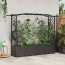 vidaXL Magasított Ágy Trellis-szel és Tetővel Barna 204 x 40 x 138 cm