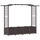 vidaXL Magasított Ágy Trellis-szel és Tetővel Barna 204 x 40 x 138 cm