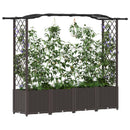 vidaXL Magasított Ágy Trellis-szel és Tetővel Barna 204 x 40 x 138 cm