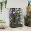vidaXL Magasított Ágy Trellis-szel és Tetővel Barna 124 x 40 x 123 cm