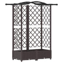 vidaXL Magasított Ágy Trellis-szel és Tetővel Barna 124 x 40 x 123 cm