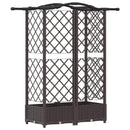 vidaXL Magasított Ágy Trellis-szel és Tetővel Barna 124 x 40 x 123 cm