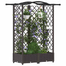 vidaXL Magasított Ágy Trellis-szel és Tetővel Barna 124 x 40 x 123 cm