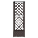vidaXL Magasított Ágy Trellis-szel és Tetővel Barna 124 x 40 x 123 cm