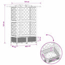 vidaXL Magasított Ágy Trellis-szel és Tetővel Barna 124 x 40 x 123 cm
