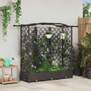 vidaXL Magasított Ágy Trellis-szel és Tetővel Barna 163 x 40 x 123 cm