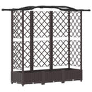 vidaXL Magasított Ágy Trellis-szel és Tetővel Barna 163 x 40 x 123 cm