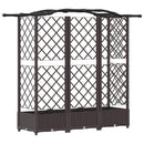 vidaXL Magasított Ágy Trellis-szel és Tetővel Barna 163 x 40 x 123 cm