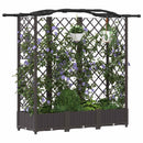 vidaXL Magasított Ágy Trellis-szel és Tetővel Barna 163 x 40 x 123 cm