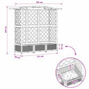 vidaXL Magasított Ágy Trellis-szel és Tetővel Barna 163 x 40 x 123 cm