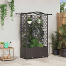 vidaXL Magasított Ágy Trellis-szel és Tetővel Barna 122 x 40 x 138 cm
