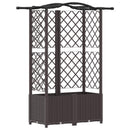 vidaXL Magasított Ágy Trellis-szel és Tetővel Barna 122 x 40 x 138 cm
