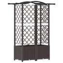 vidaXL Magasított Ágy Trellis-szel és Tetővel Barna 122 x 40 x 138 cm