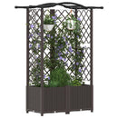 vidaXL Magasított Ágy Trellis-szel és Tetővel Barna 122 x 40 x 138 cm