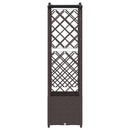 vidaXL Magasított Ágy Trellis-szel és Tetővel Barna 122 x 40 x 138 cm