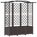 vidaXL Magasított Ágy Trellis-szel és Tetővel Barna 163 x 40 x 138 cm