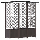vidaXL Magasított Ágy Trellis-szel és Tetővel Barna 163 x 40 x 138 cm