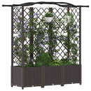 vidaXL Magasított Ágy Trellis-szel és Tetővel Barna 163 x 40 x 138 cm