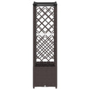 vidaXL Magasított Ágy Trellis-szel és Tetővel Barna 163 x 40 x 138 cm