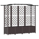 vidaXL Magasított Ágy Trellis-szel és Tetővel Barna 204 x 40 x 138 cm