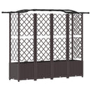 vidaXL Magasított Ágy Trellis-szel és Tetővel Barna 204 x 40 x 138 cm