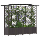 vidaXL Magasított Ágy Trellis-szel és Tetővel Barna 204 x 40 x 138 cm