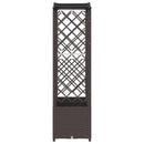 vidaXL Magasított Ágy Trellis-szel és Tetővel Barna 204 x 40 x 138 cm