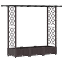 vidaXL Magasított Ágy Trellis-szel és Tetővel Barna 164 x 40 x 121 cm