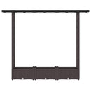 vidaXL Magasított Ágy Trellis-szel és Tetővel Barna 164 x 40 x 121 cm