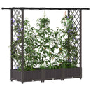 vidaXL Magasított Ágy Trellis-szel és Tetővel Barna 164 x 40 x 121 cm
