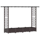 vidaXL Magasított Ágy Trellis-szel és Tetővel Barna 203 x 40 x 121 cm